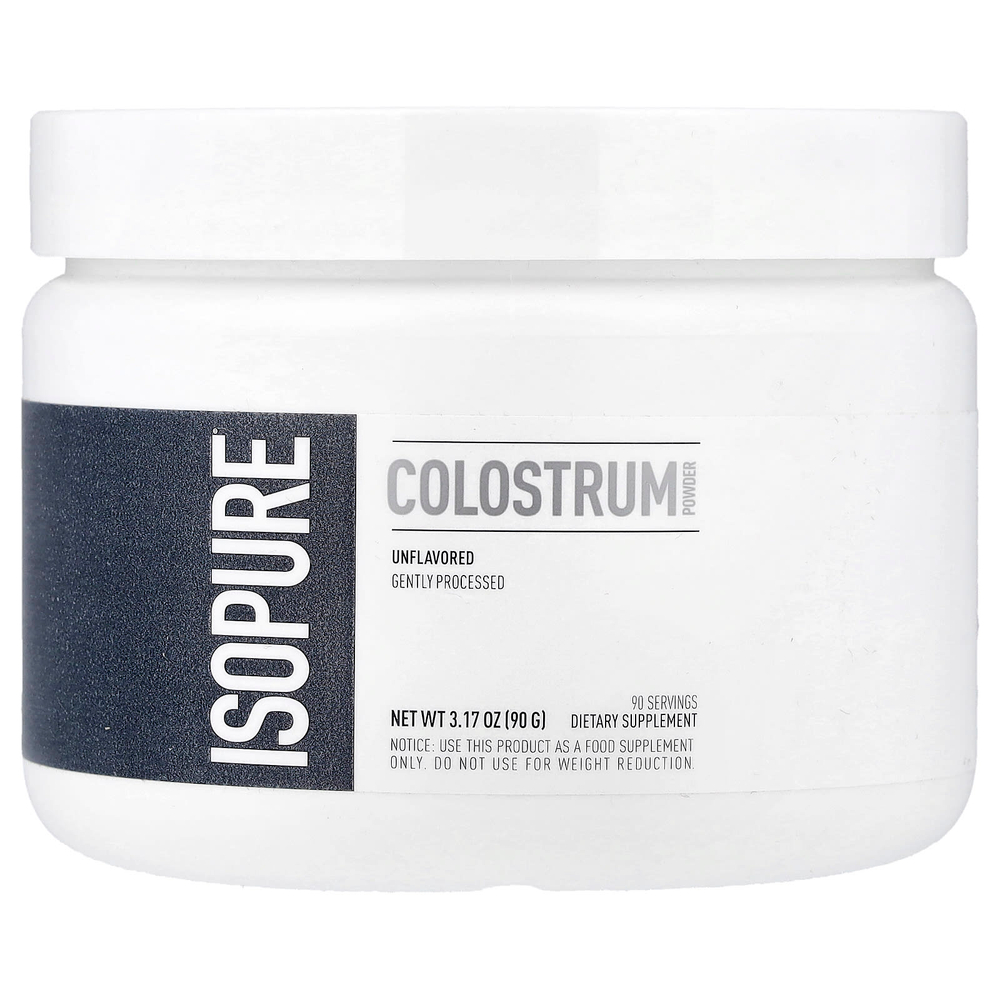 Isopure, молозиво, порошок, без добавок, 90 г (3,17 унции)