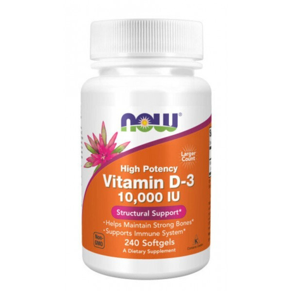 Vitamin D3 10000 IU (витамин D) 240 гелевых капсул NOW Foods