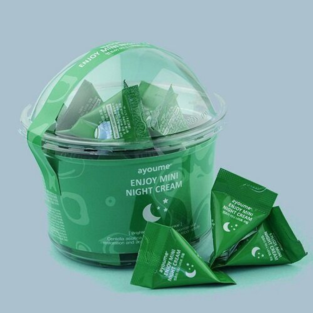 Ночной крем для лица с центеллой азиатской Ayoume Enjoy Mini Night Cream, 3мл.
