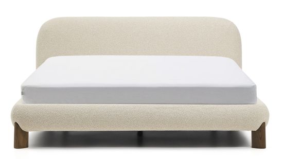 Кровать Odina La Forma из букле цвета экрю со съемным чехлом 160 x 200 см