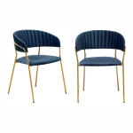 Комплект из 2-х стульев Turin синий, золотые ножки
