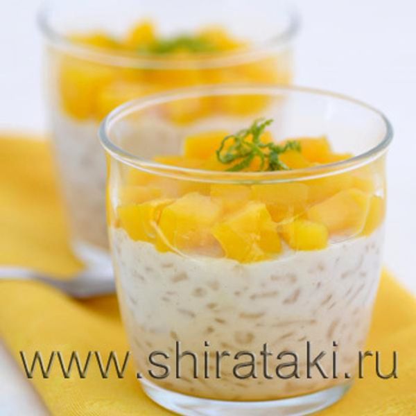 Кокосово-рисовый пудинг с фруктами