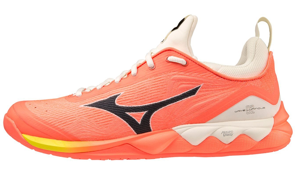 Мужские кроссовки для бадминтона/сквоша Mizuno Wave Luminous 2 - неоновое пламя/черный/bolt2ne