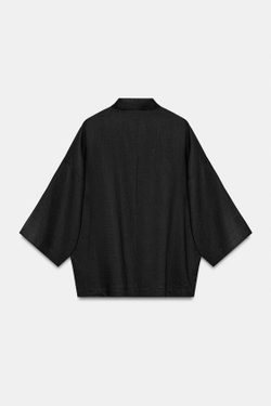 ZARA СТРУЯЩАЯСЯ РУБАШКА ОВЕРСАЙЗ — ZW COLLECTION, ЧЕРНЫЙ