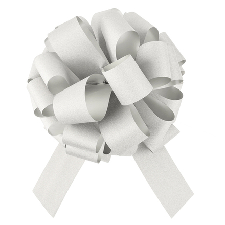 Бант Шар, Серебро, Глиттер, с блестками, 36 см.