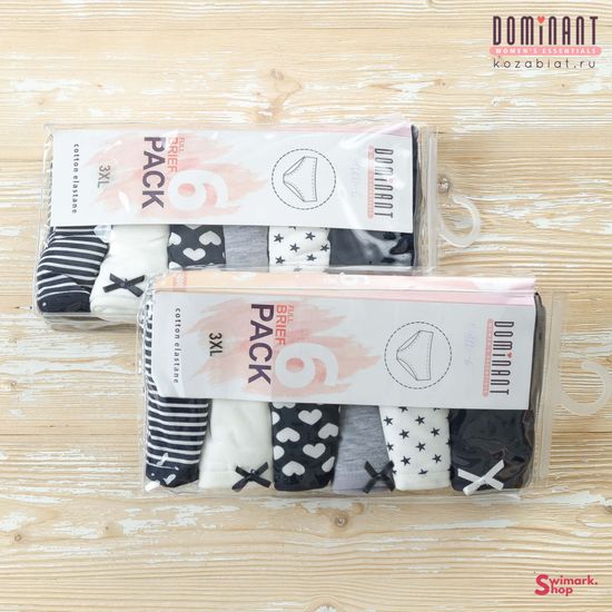 Трусики женские DOMINANT 54000-6, FULL BRIEF, 6 шт. в уп.