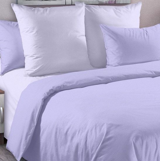 Двуспальный с европростынёй комплект постельного белья Монохром сатин фиолетовый