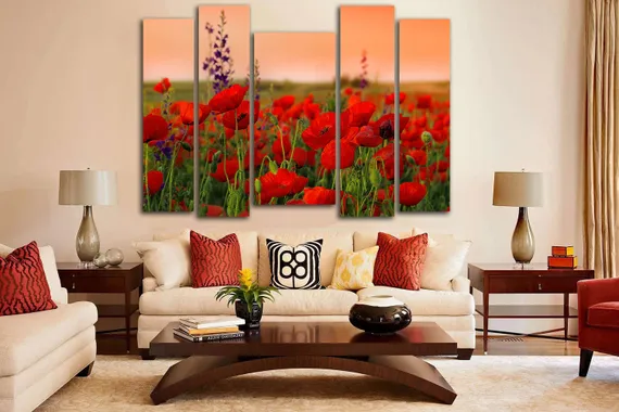 Модульная картина "Маки в поле"