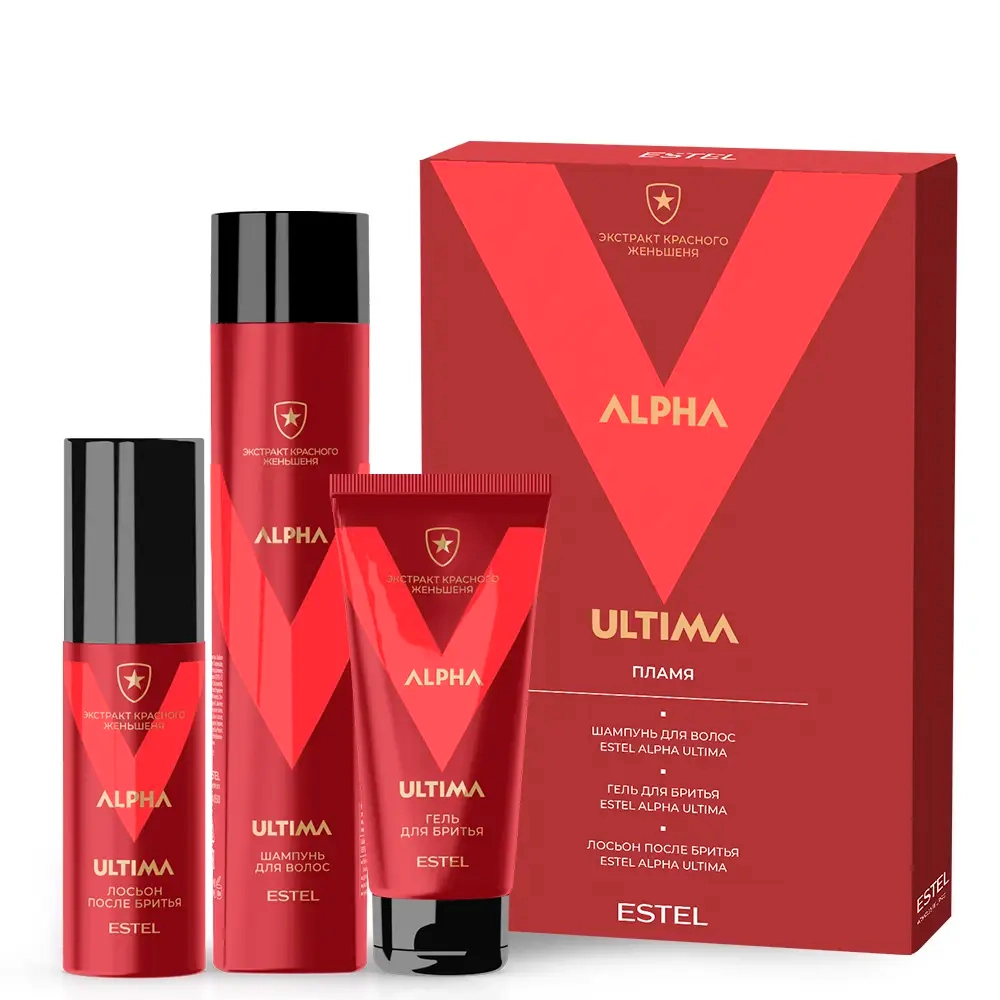 ESTEL Набор ALPHA ULTIMA для бритья (шампунь 300+гель для бритья 100+лосьон после бритья 100)