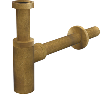 "Дизайн" сифон для умывальника, d 32мм, цельнометаллический, круглый, бронза