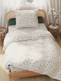 Постельное белье перкаль Сказка "Весна" 1,5-сп  Наволочка 50х70 см 1 шт Простынь  150x215 см Пододеяльник 145x215 см