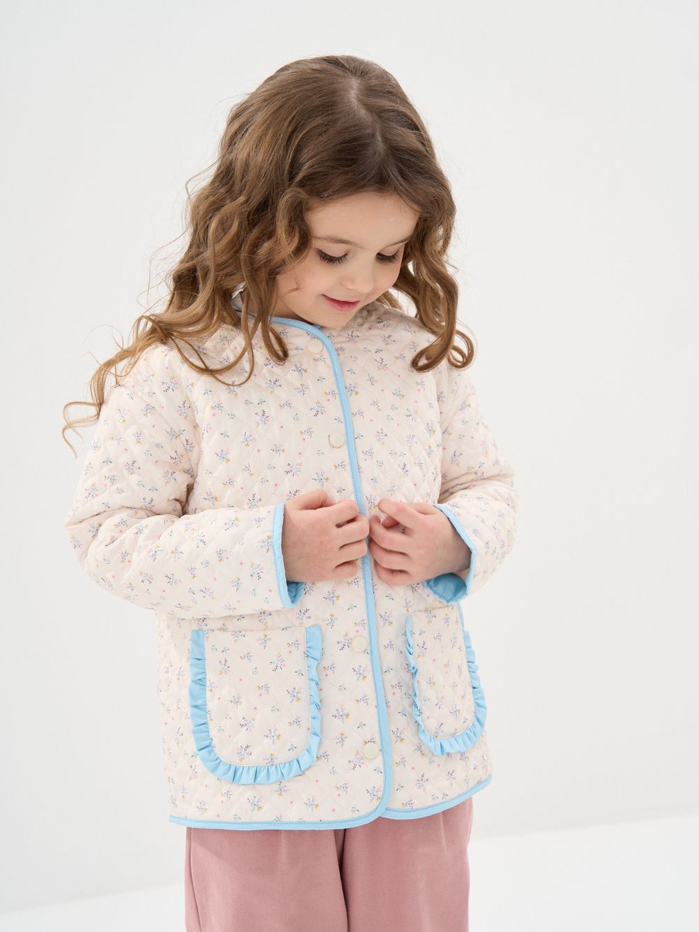 Куртка стеганая на кнопках "Незабудка"