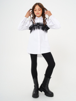 Манишка из фатина, черная