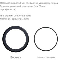 Воронка кольцо для холдера портафильтра d 58 мм черная d 7,5 см h2,9 см алюм. P.L.- Barbossa