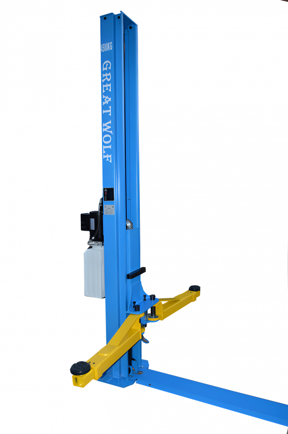 Подъемник двухстоечный GW-C4500 380 Great Wolf, 4.5 т, 380 вольт, нижняя синхронизация, гидравлический
