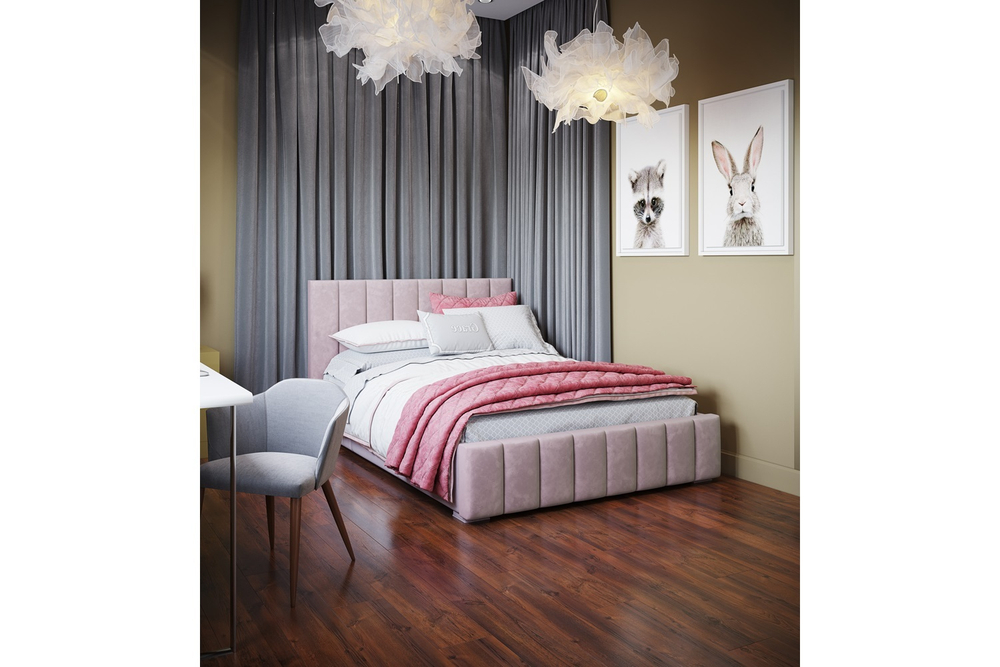 Кровать с ортопедическим основанием Нега 140х200, Пыльная роза