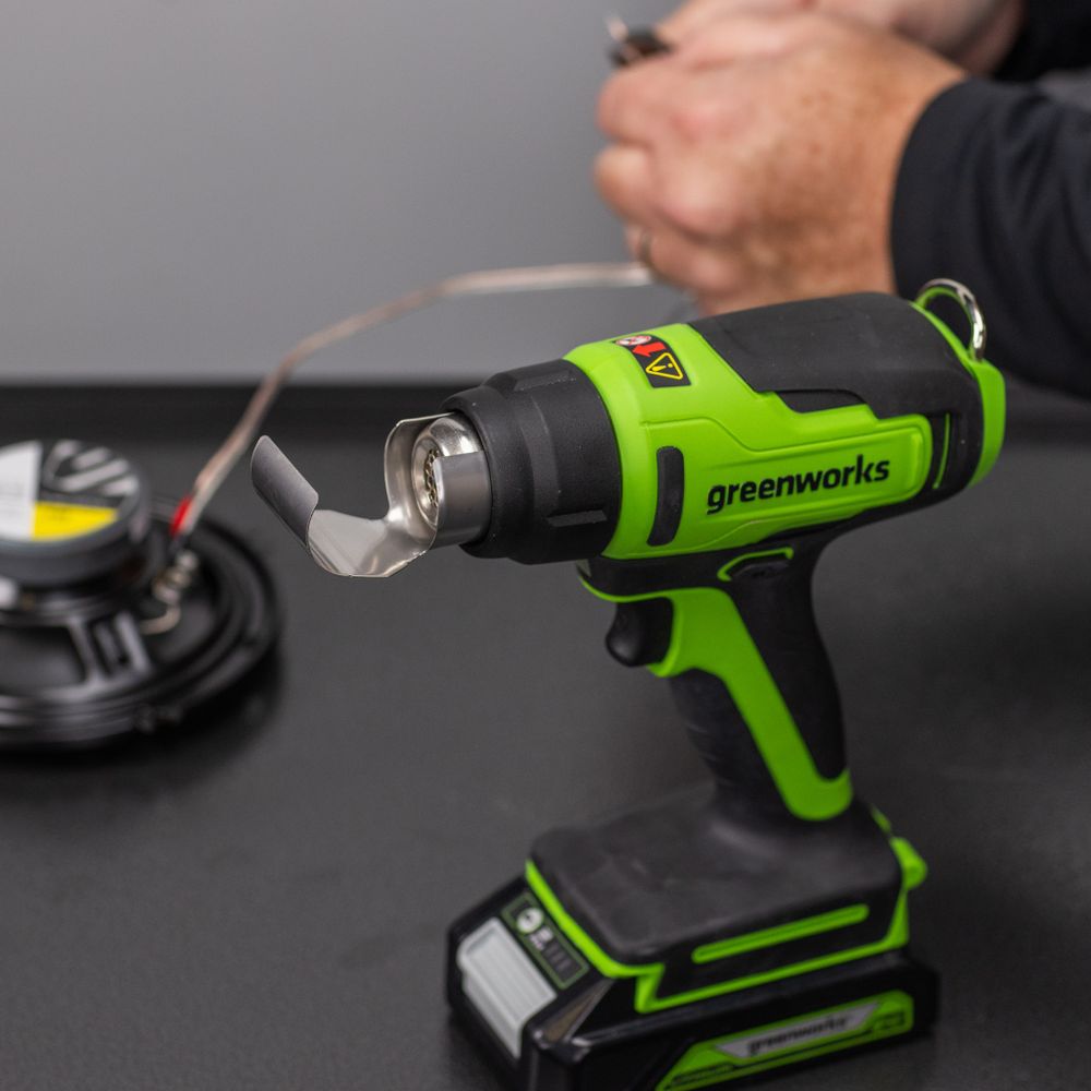 Аккумуляторный строительный фен Greenworks, G24HG, 3400207,24v, без АКБ и ЗУ