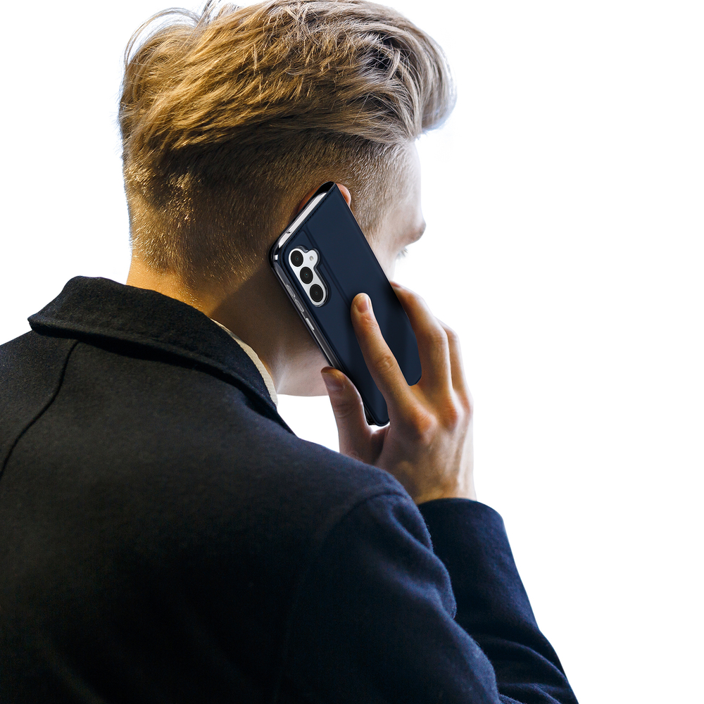 Чехол книжка из PU кожи синего цвета от Dux Ducis для Samsung Galaxy A17 5G, серия Skin Pro Series Case