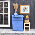 Комод, 60х44х88, Алиса, пеленальный, с ящиками, для одежды и игрушек, деревянный, синий воск, Dipriz