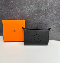 Нагрудная сумка слинг Hermes Evelyne Belt чёрная