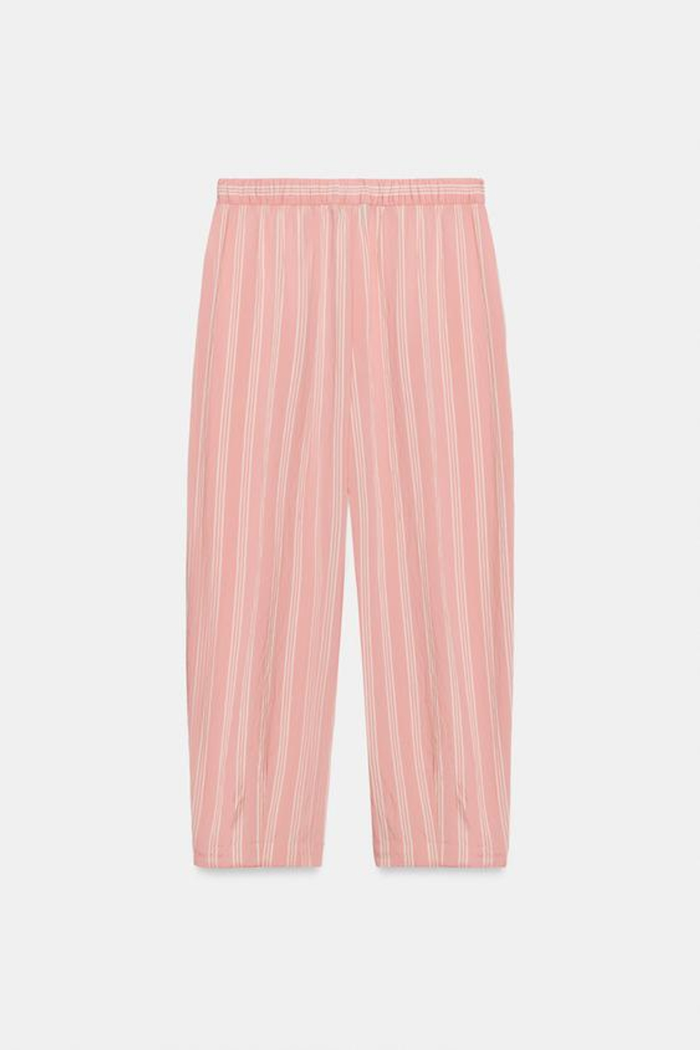 ZARA БРЮКИ-БАЛЛОНЫ В ПОЛОСКУ — ZW COLLECTION, РОЗОВЫЙ/БЕЛЫЙ