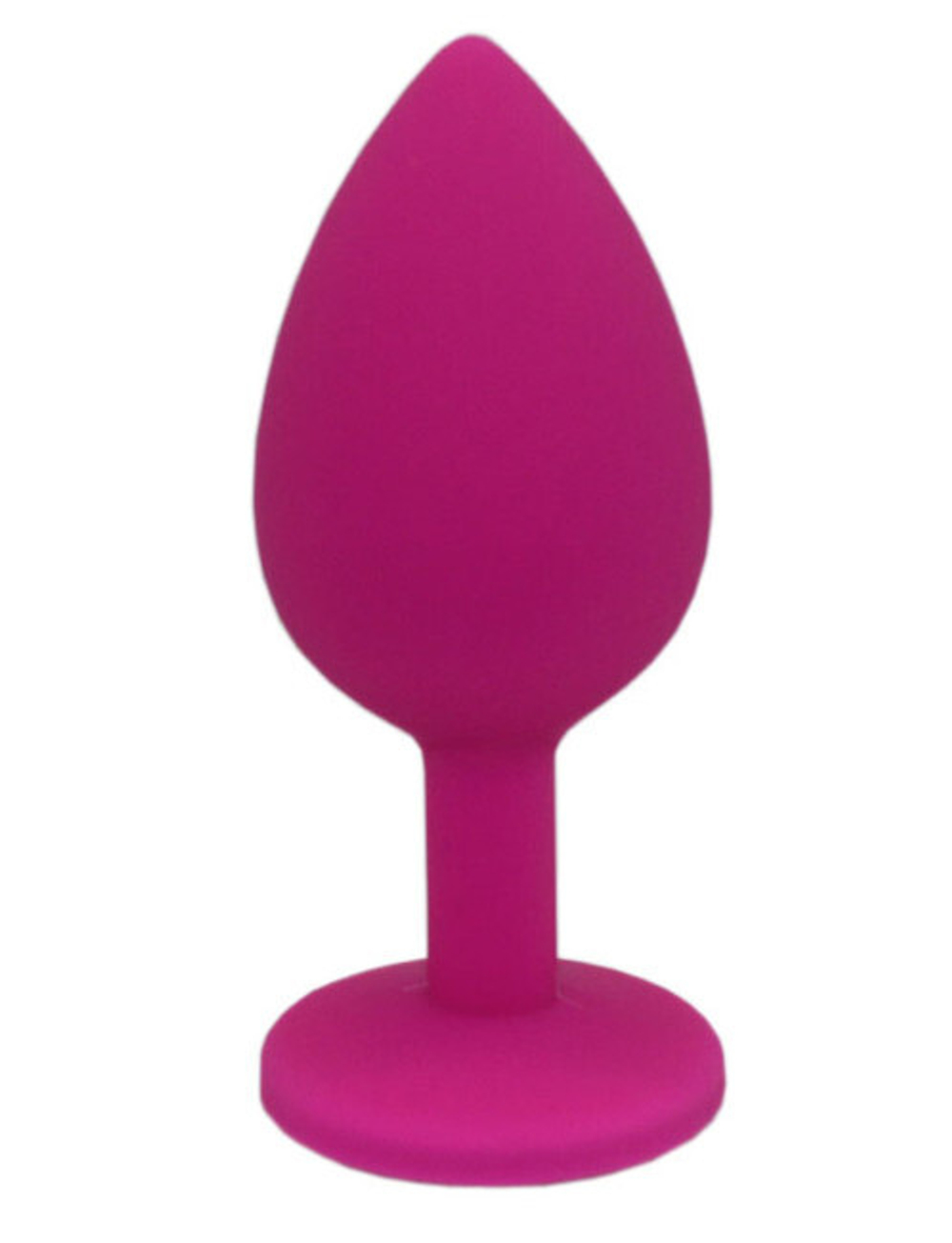 Средняя анальная пробка малиновая с прозрачным кристаллом (Цвет: малиновый с прозрачным)