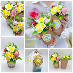 Мини-букет из мыла "Весна крафт роуз"