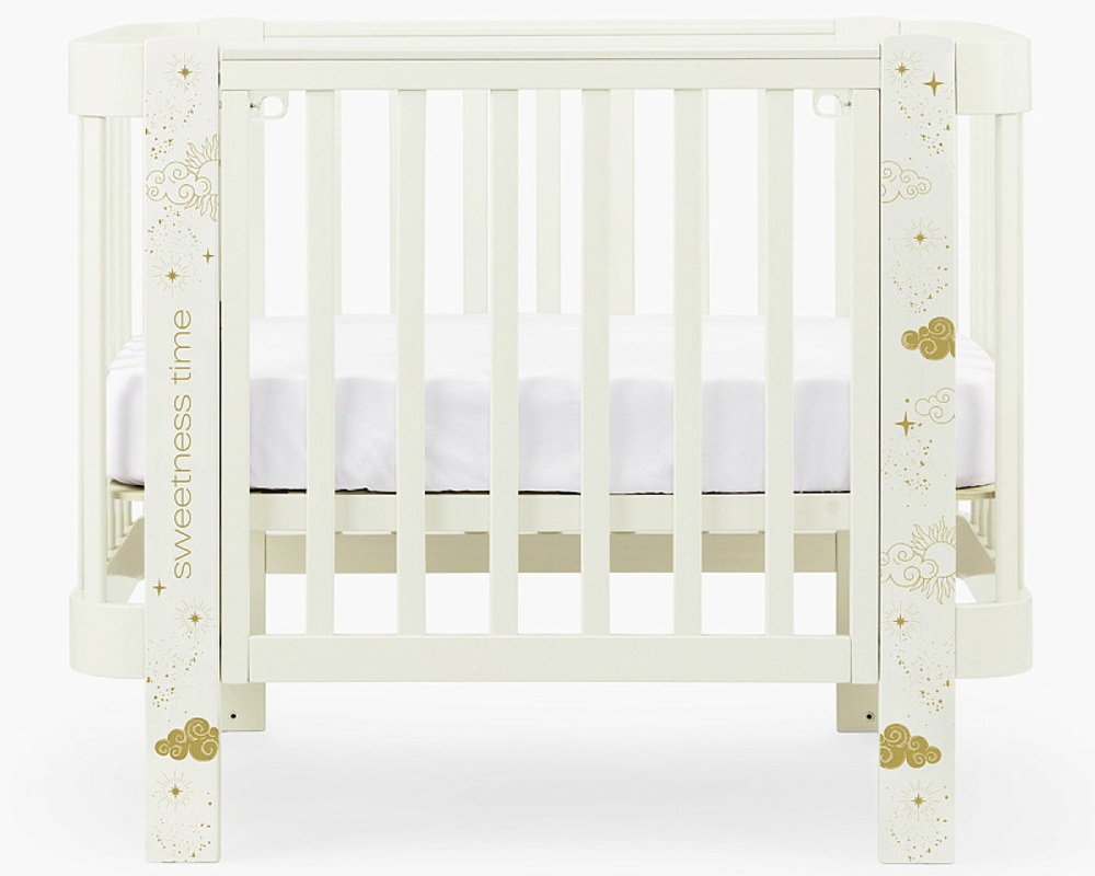 Детская кроватка-трансформер Happy baby Mommy Love в комплекте с расширением 160х70 milky