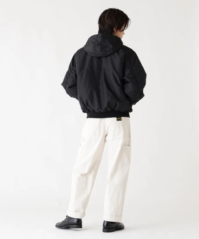 Бомбер Alpha Industries MA-1 Hooded Logo Oxford Black (Черный)