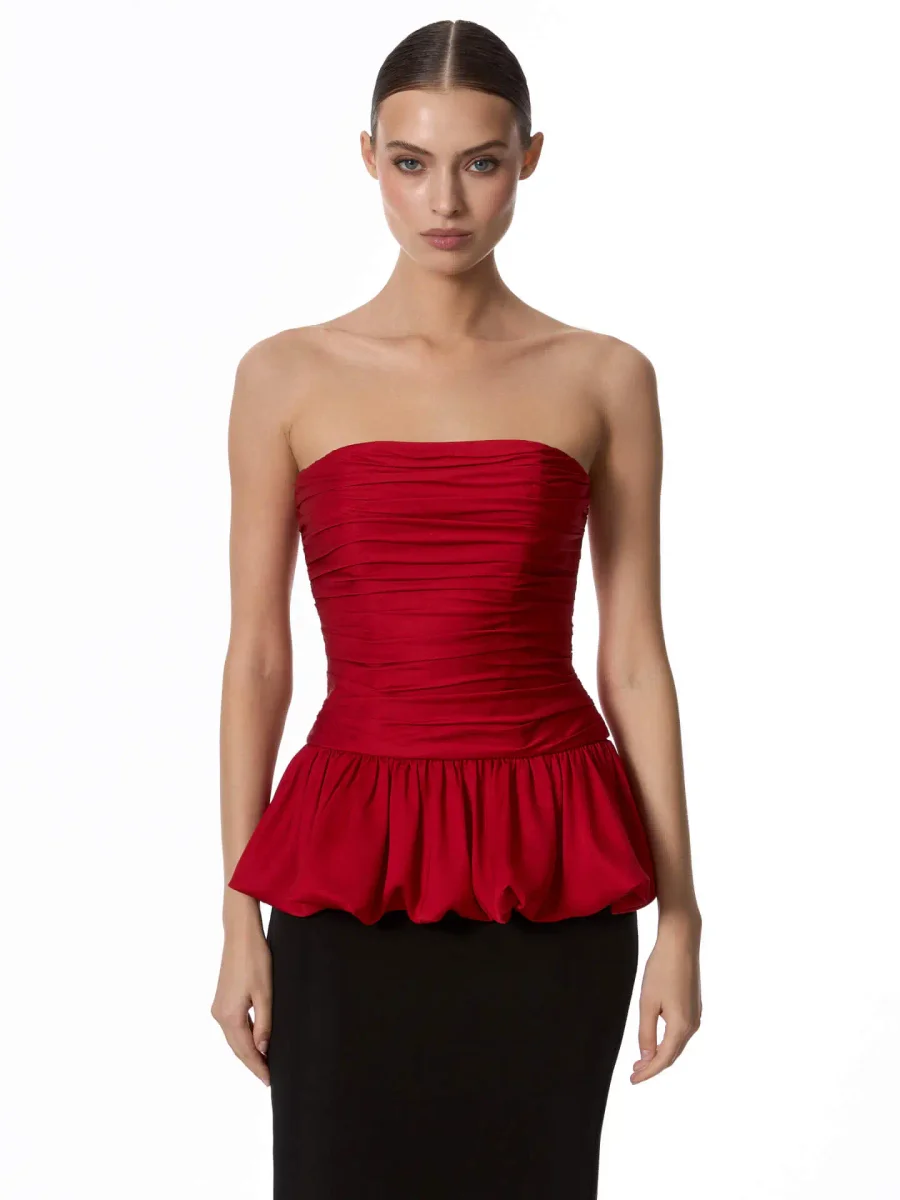 Корсет с драпировкой, Красный