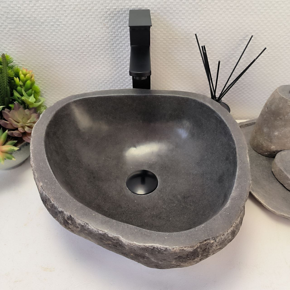 Раковина из речного камня RS-64111 (40*38*15) 0122