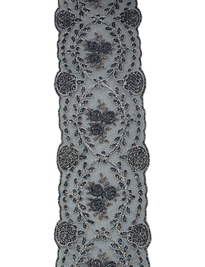 Кружево тонкое на органзе цветное ш-6см Франция. (шелк/люрекс/п/э) 1м