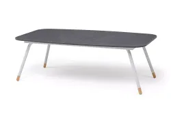 "Верона" журнальный стол из HPL 120х65, H40, каркас светло-серый (RA L7035) муар, цвет столешницы "серый гранит"