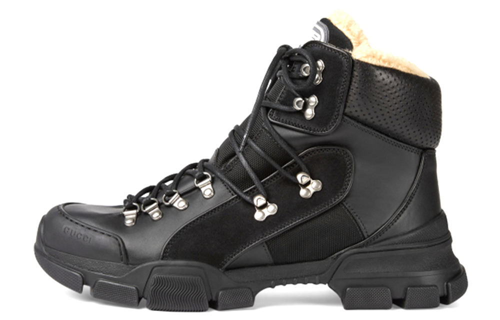 GUCCI Flashtrek Short Mid Calf Outdoor Boots Men"s Black
