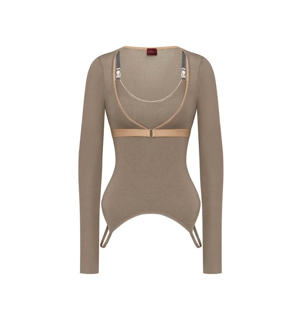 Болеро вторая кожа М, Серо-Бежевое