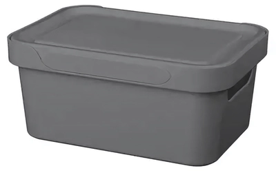 Контейнер с крышкой универсальный для хранения «LUXE», серый, 38*27,6*14 см, 12л
