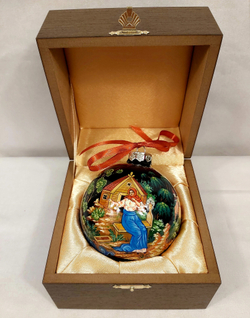 Шар новогодний (круговая роспись Палех) "Репка" в футляре