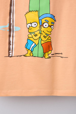 ZARA ФУТБОЛКА С ПРИНТОМ BART THE SIMPSONS ™ MATT GROENING, ОРАНЖЕВЫЙ