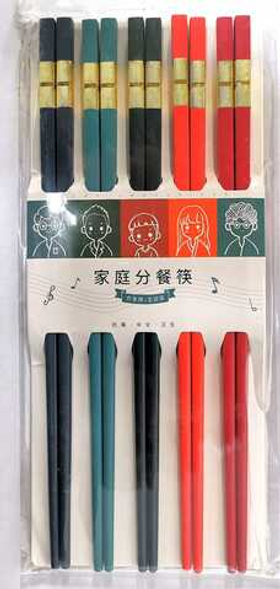 Палочки для еды многоразовые (цветные, квадрат) 5пар