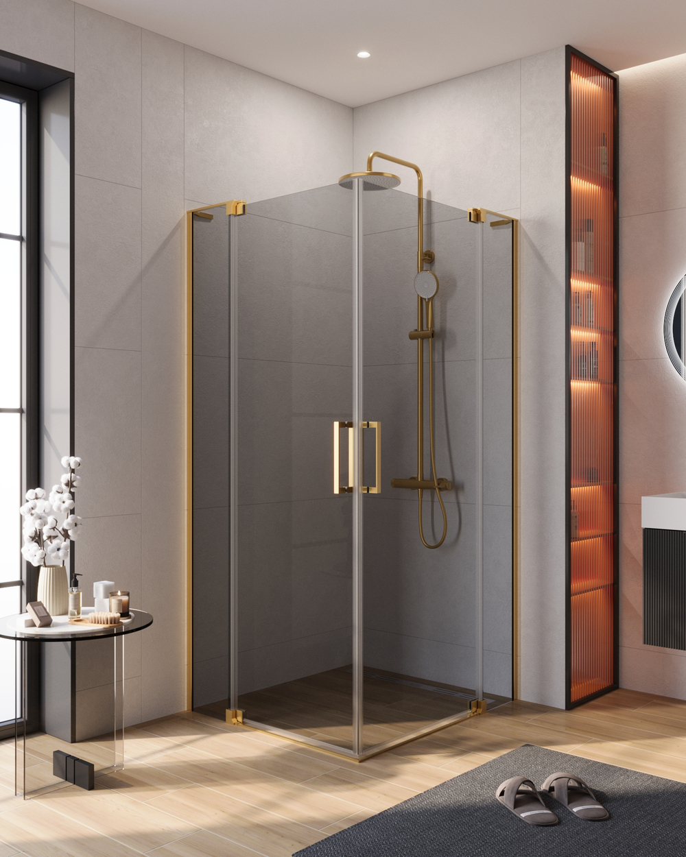 Душевой уголок CEZARES SLIDER-AH-2-70/80-90/100-GRIGIO-BORO