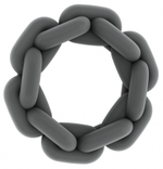 Серое эрекционное кольцо SONO №4 (Цвет: серый)