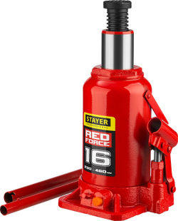 STAYER RED FORCE, 16 т, 230 - 460 мм, бутылочный гидравлический домкрат, Professional (43160-16)