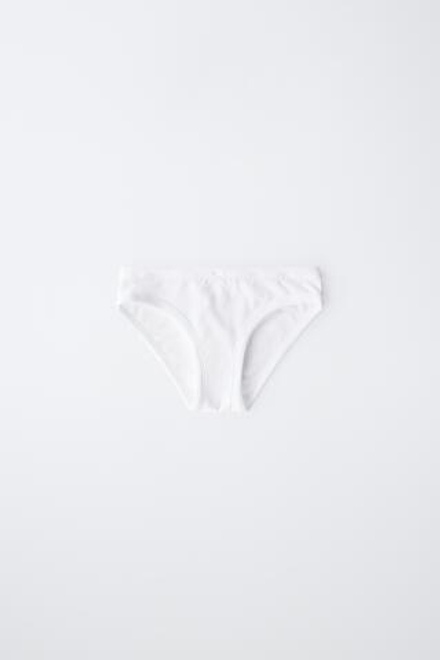 ZARA НАБОР ИЗ ТРЕХ ОДНОТОННЫХ ТРУСОВ, БЕЛЫЙ