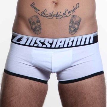 Мужские трусы хипсы Aussiebum Bodifom  Tone Hip White с серой резинкой  AB6105-6