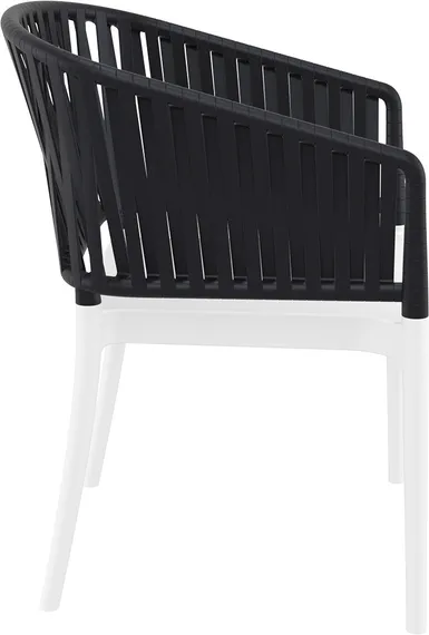 Кресло пластиковое с подушками Portofino, белый, черный, темно-серый
