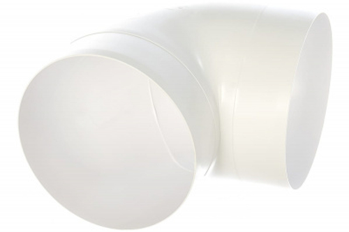 Колено круглое пластик 90 гр., D100, 10ККП