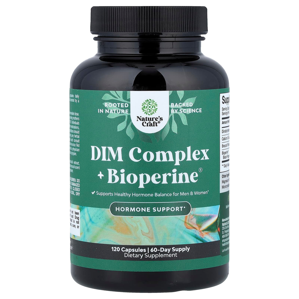Nature's Craft, комплекс DIM + Bioperine®, 120 капсул