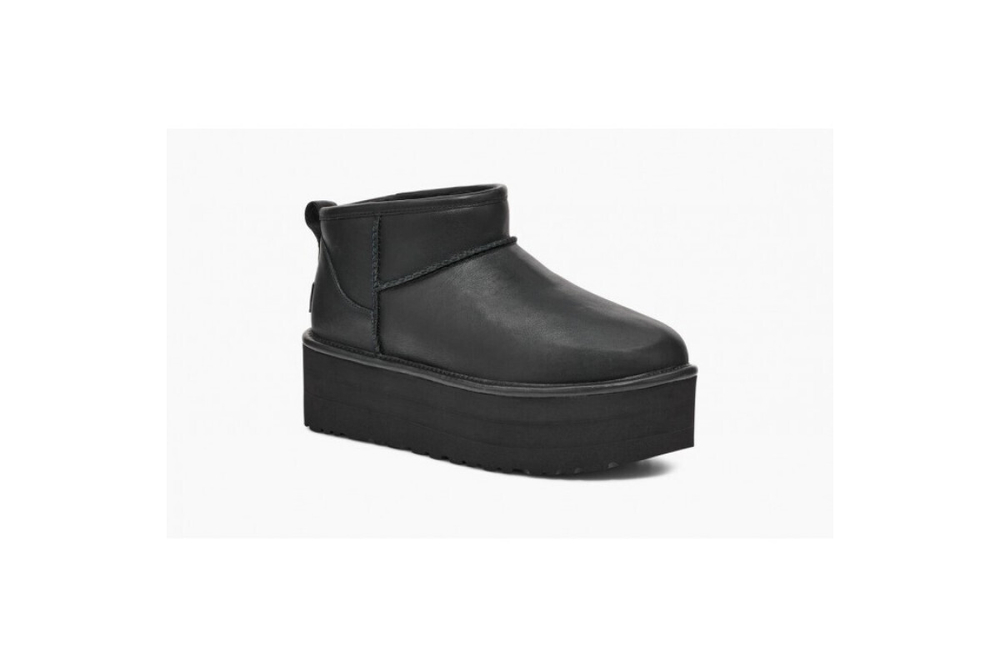 UGG Classic Ultra Mini Platform Black Leather