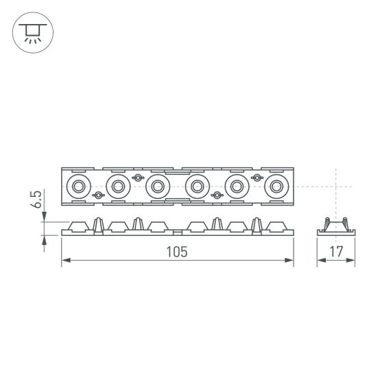 Экран линзованный Arlight SL-LINE-W20-55deg-540 041793