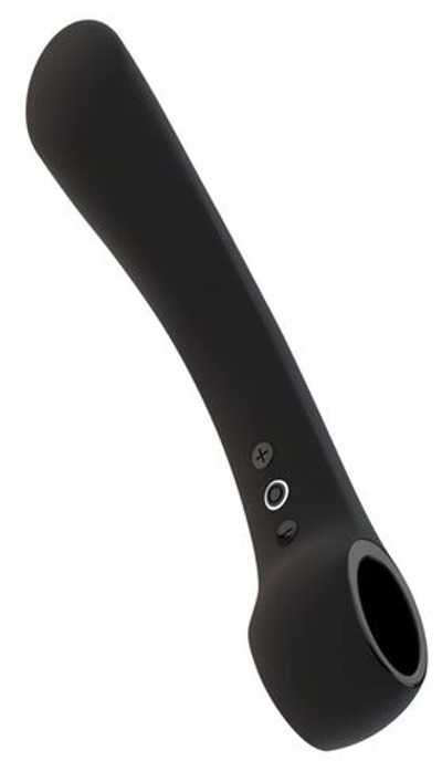 Черный гибкий вибромассажер Ombra - 21,5 см. (Цвет: черный)